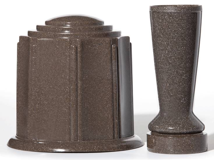 Brown Granite Urn & Vase Canister Set