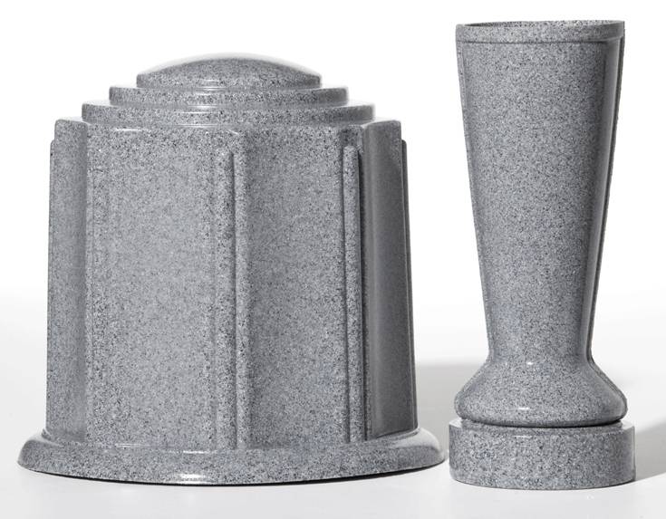 Grey Granite Urn & Vase Set