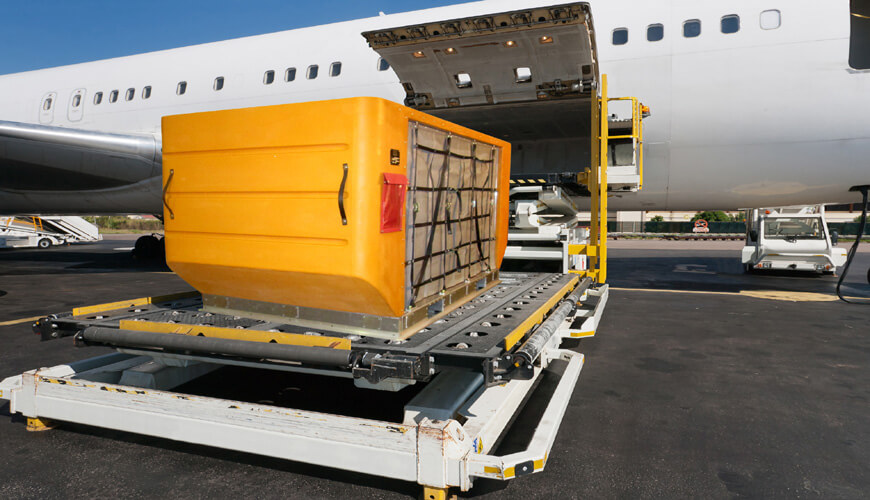 ULD being loaded on to plane, ULD Container, ULD Container being loaded on, LD 8 Containers, ULD 8, LD 8 DPN Container, Granger Aerospace ULD Container