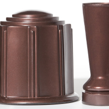 Mahogany Colored Cremation Urn &amp; Cemetery Flower Vase