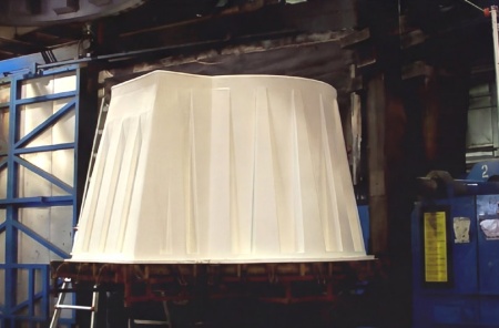 Rotational molding process manufacturing a Granger ISS tornado shelter.