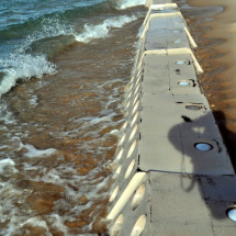 Sandsaver modules breaking down wave energy on Lake Michigan