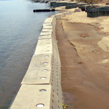 Sandsaver modules installed Lake Michigan